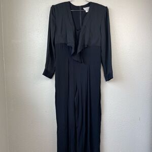 Vintage Traces Black Dress Jumpsuit Size 10 EUC